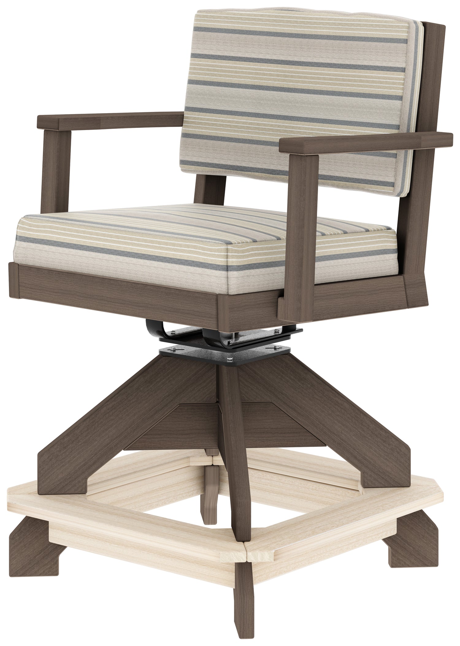 Counter Height - Base Color: Coastal Gray | Accent Color: Seashell | Fabric Color: Cove Pebble