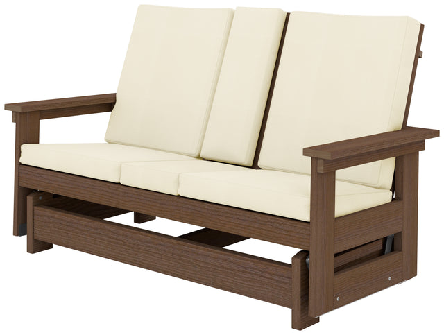 Regular Height - Base Color: Antique Mahogany | Fabric Color: Canvas Birds Eye