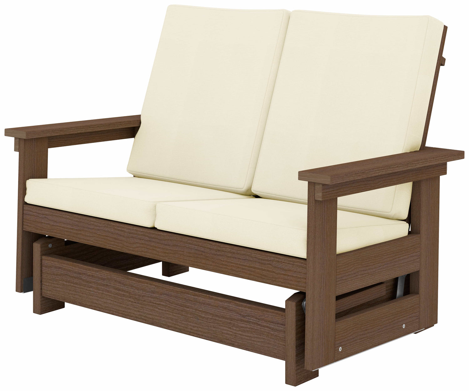 Regular Height - Base Color: Antique Mahogany | Fabric Color: Canvas Birds Eye