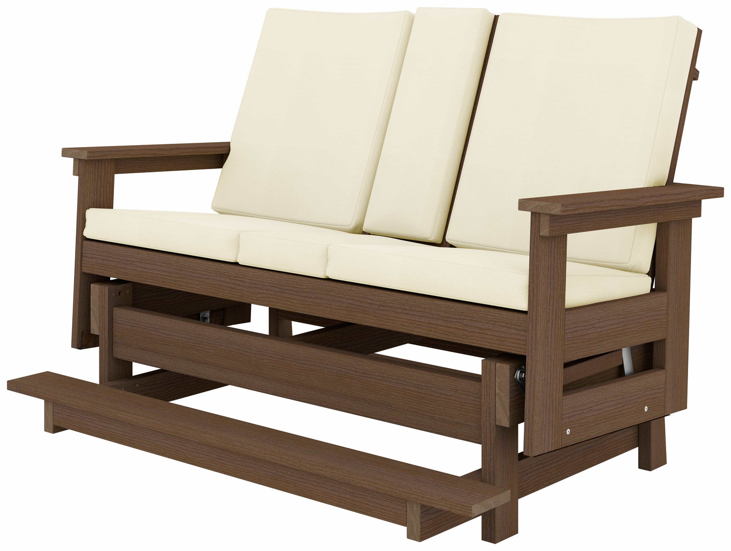 Step-Up Height - Base Color: Antique Mahogany | Fabric Color: Canvas Birds Eye