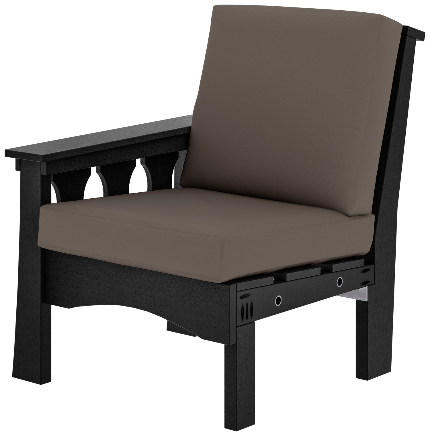 Left End (LE) - Base Color: Black | Fabric Color: Canvas Coal
