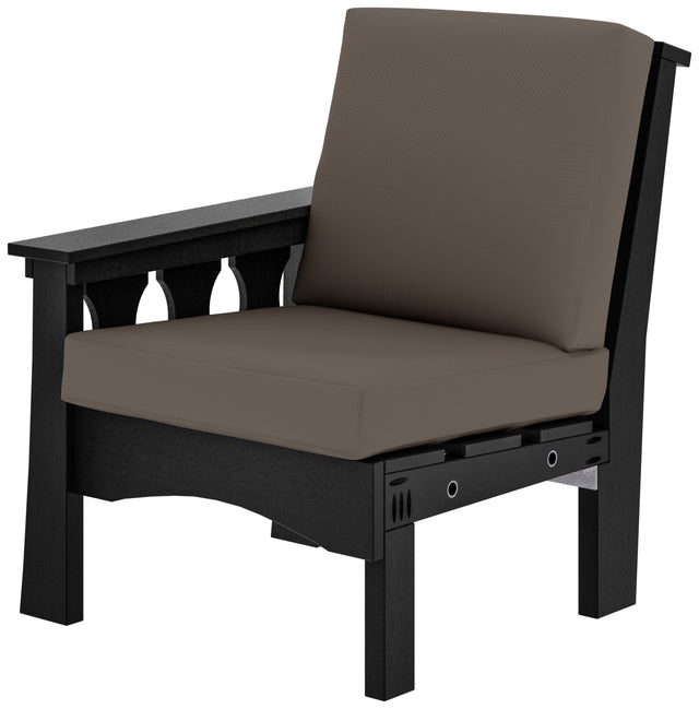 Left End (LE) - Base Color: Black | Fabric Color: Canvas Coal