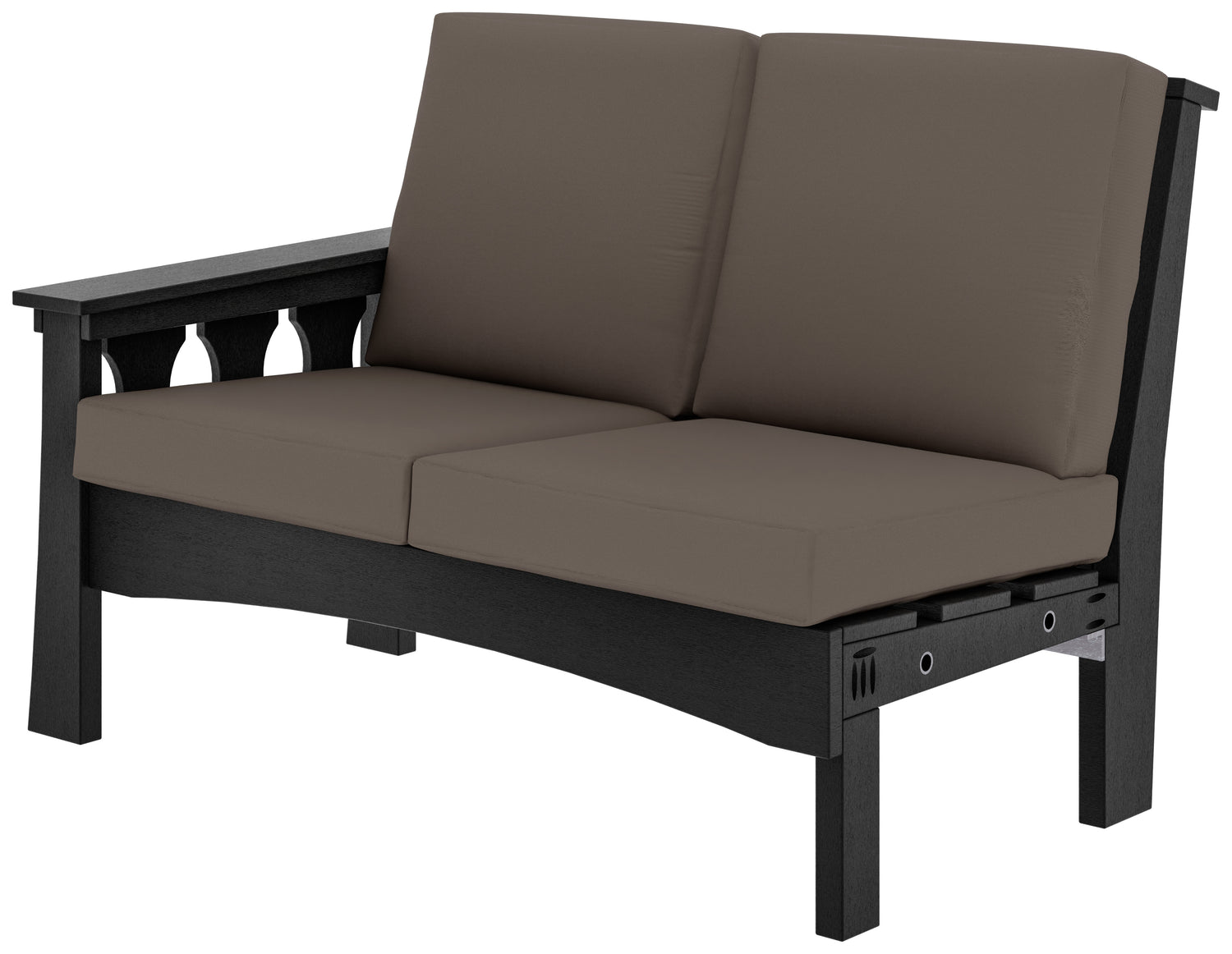 Left End (LE) - Base Color: Black | Fabric Color: Canvas Coal