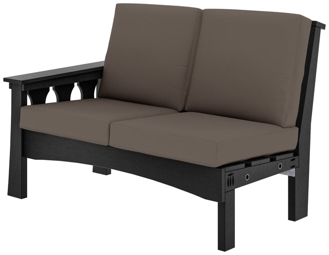 Left End (LE) - Base Color: Black | Fabric Color: Canvas Coal