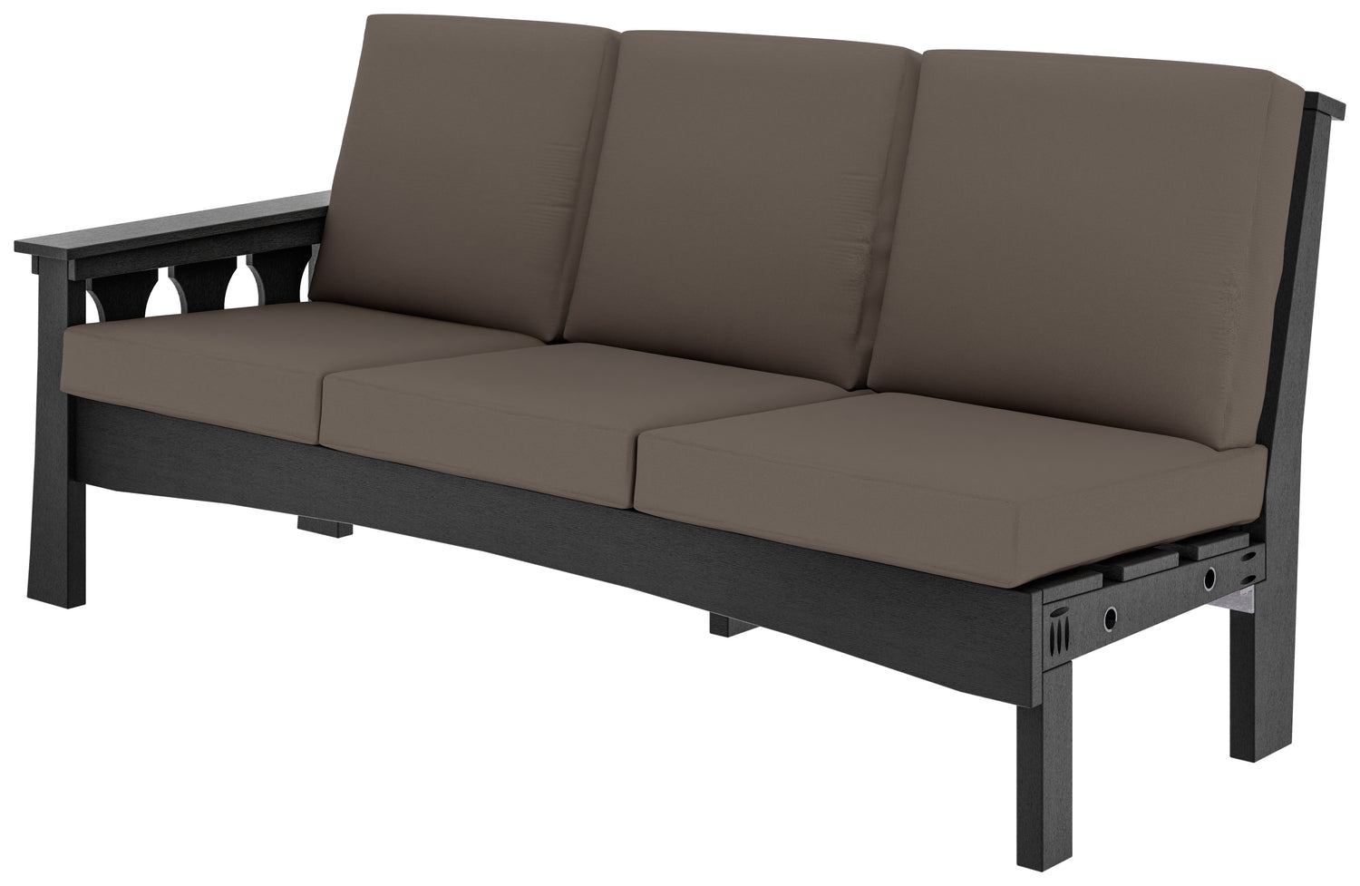 Left End (LE) - Base Color: Black | Fabric Color: Canvas Coal