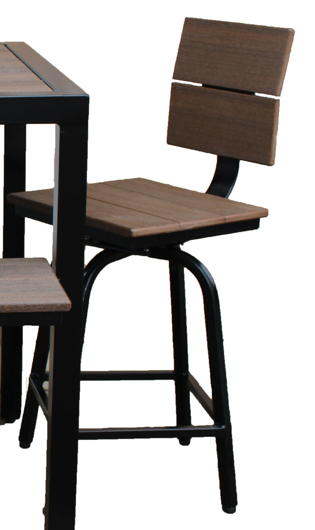 Powdercoat Color: Black | Poly Color: Brazilian Walnut