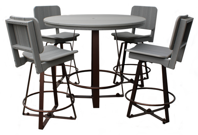Shown with All-Poly Swivel Seats - Powdercoat Color: Coppervein | Poly Color: Driftwood Gray