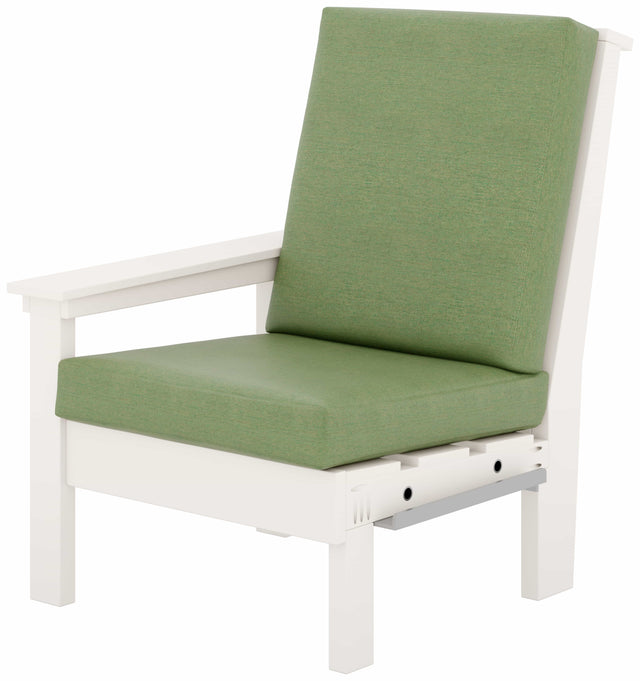Left End (LE) - Base Color: White | Fabric Color: Canvas Fern