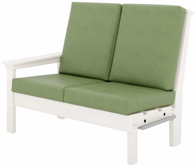 Left End (LE) - Base Color: White | Fabric Color: Canvas Fern