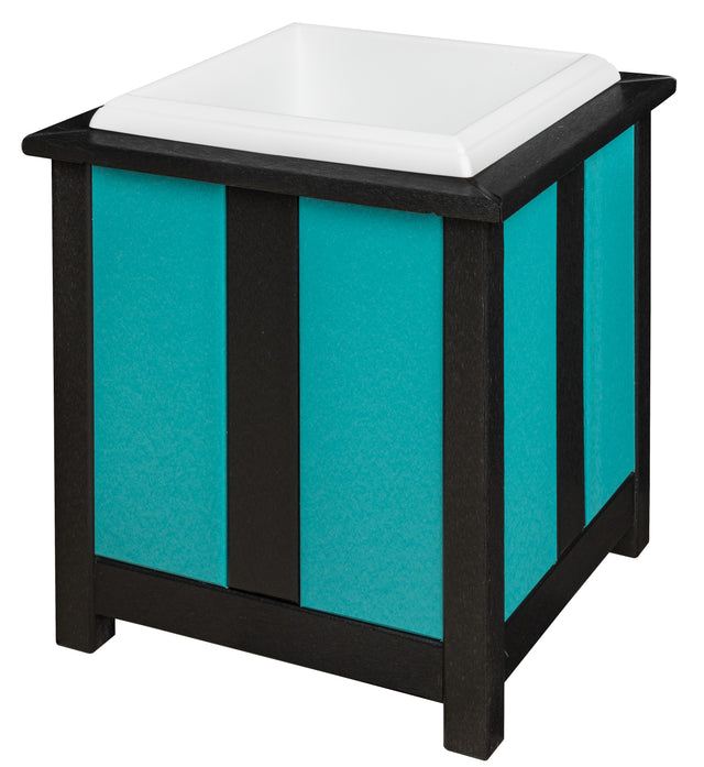 18" Height w/White Insert - Base Color: Black | Accent Color: Aruba Blue